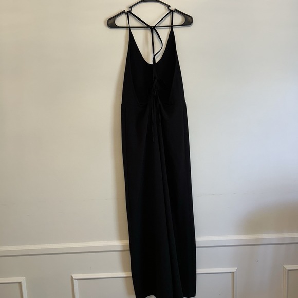 Free People Pants - Free People Black Jumpsuit Wide Leg Sz Small Tie Back Spaghetti Strap Babydoll
